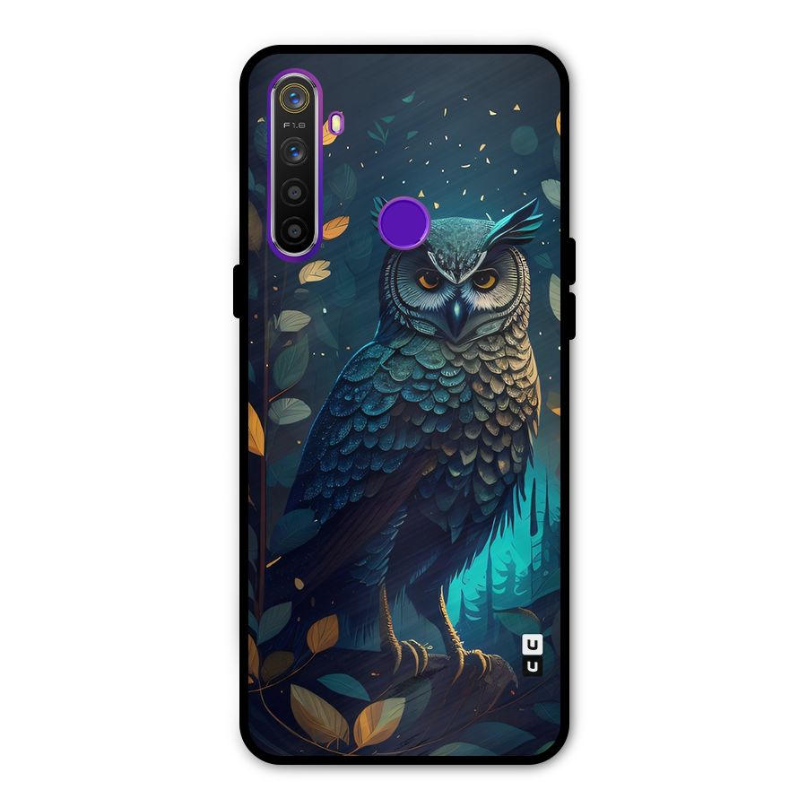 The Cunning Owl Glass Back Case for Realme 5s