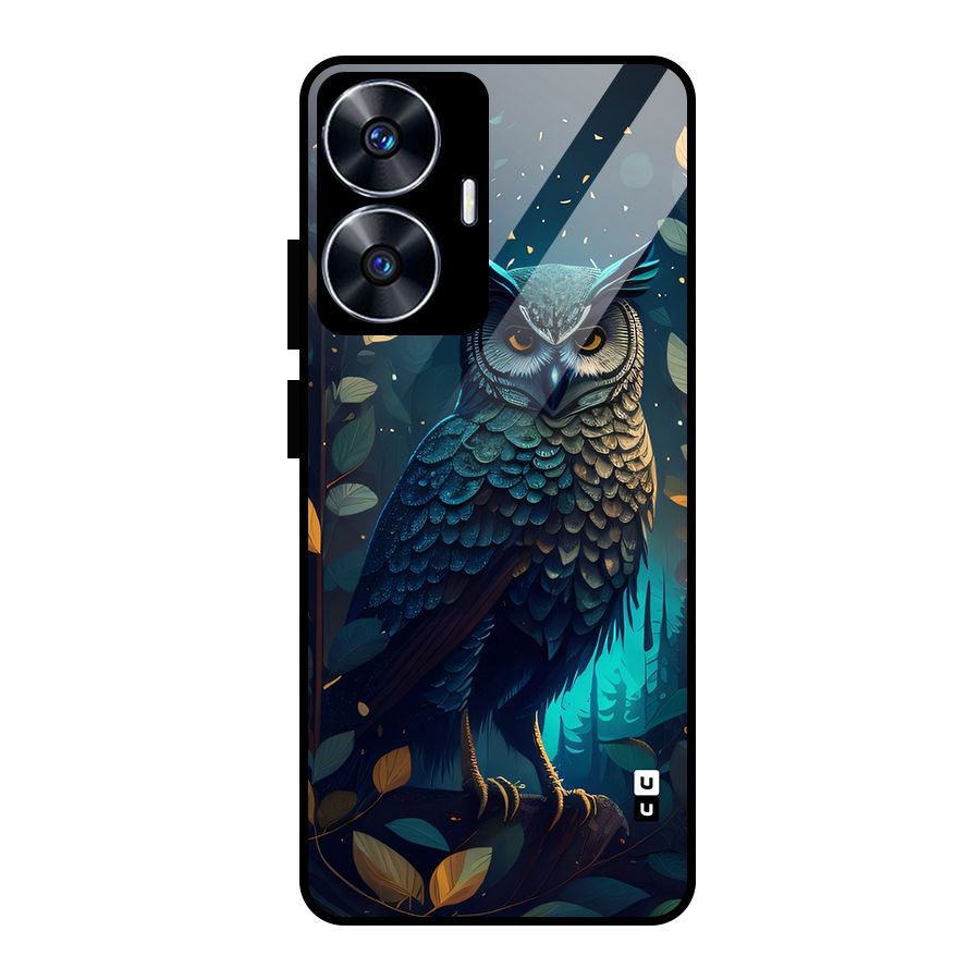The Cunning Owl Glass Back Case for Realme Narzo N55