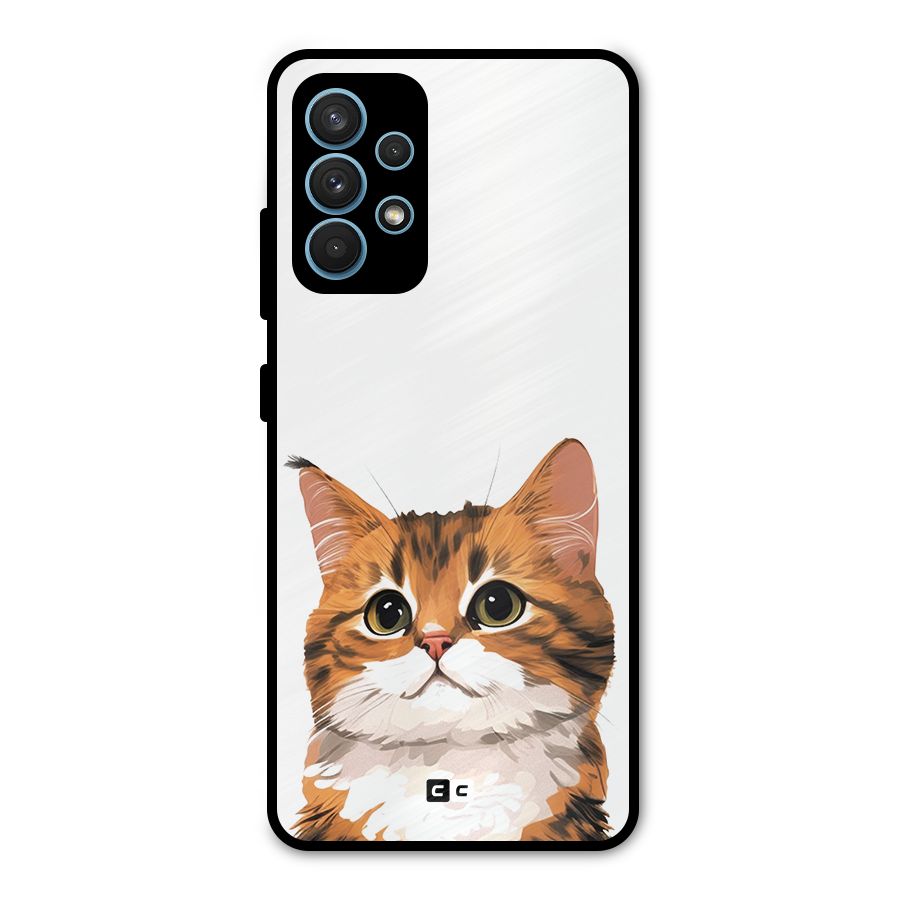 The Cute Cat Metal Back Case for Galaxy A32