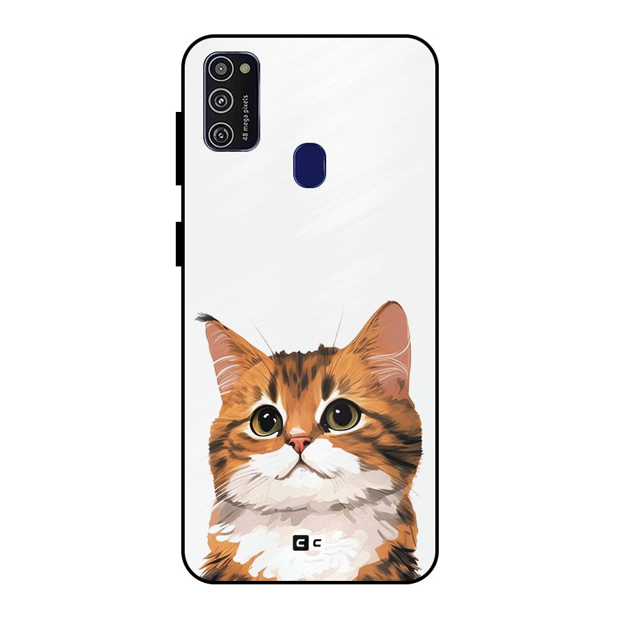 The Cute Cat Metal Back Case for Galaxy M21