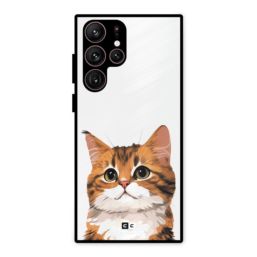 The Cute Cat Metal Back Case for Galaxy S22 Ultra 5G