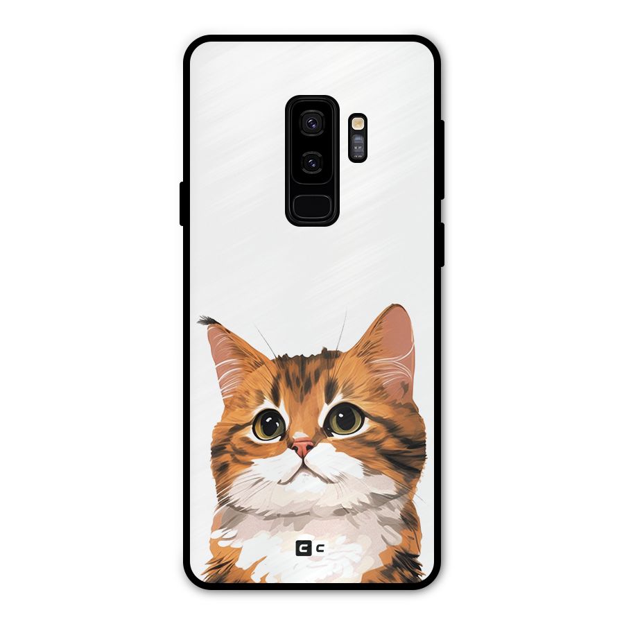 The Cute Cat Metal Back Case for Galaxy S9 Plus