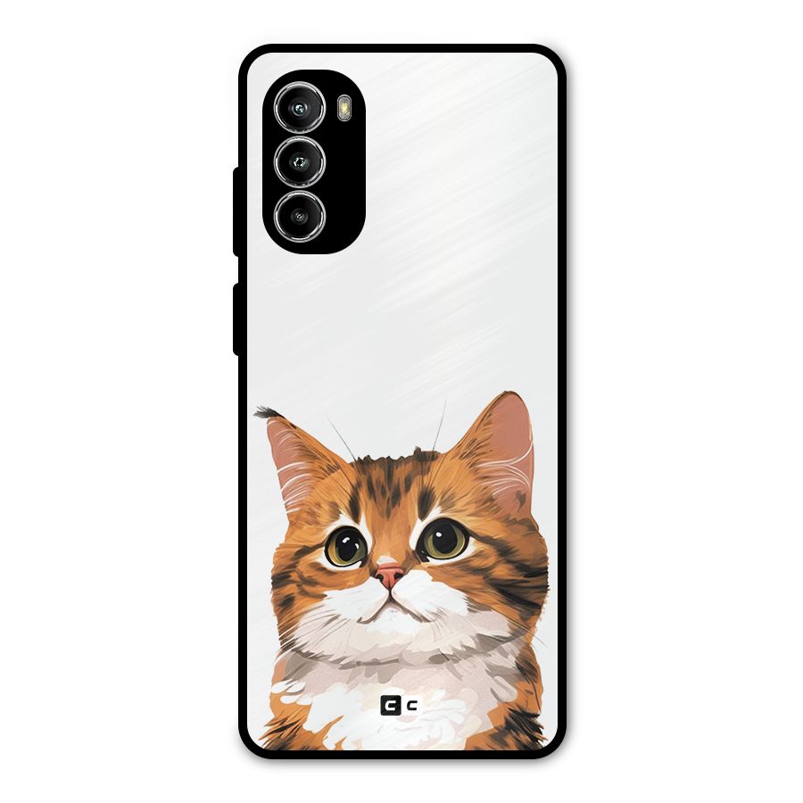 The Cute Cat Metal Back Case for Moto G52