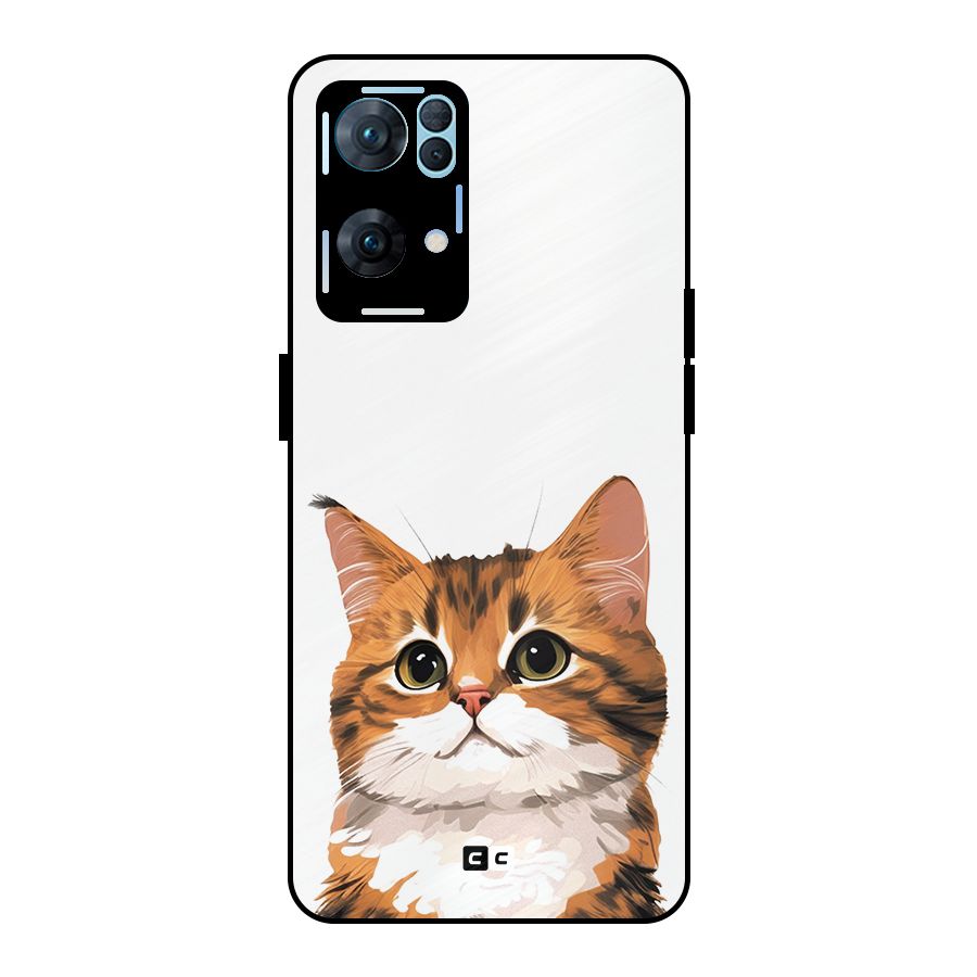 The Cute Cat Metal Back Case for Oppo Reno7 Pro 5G