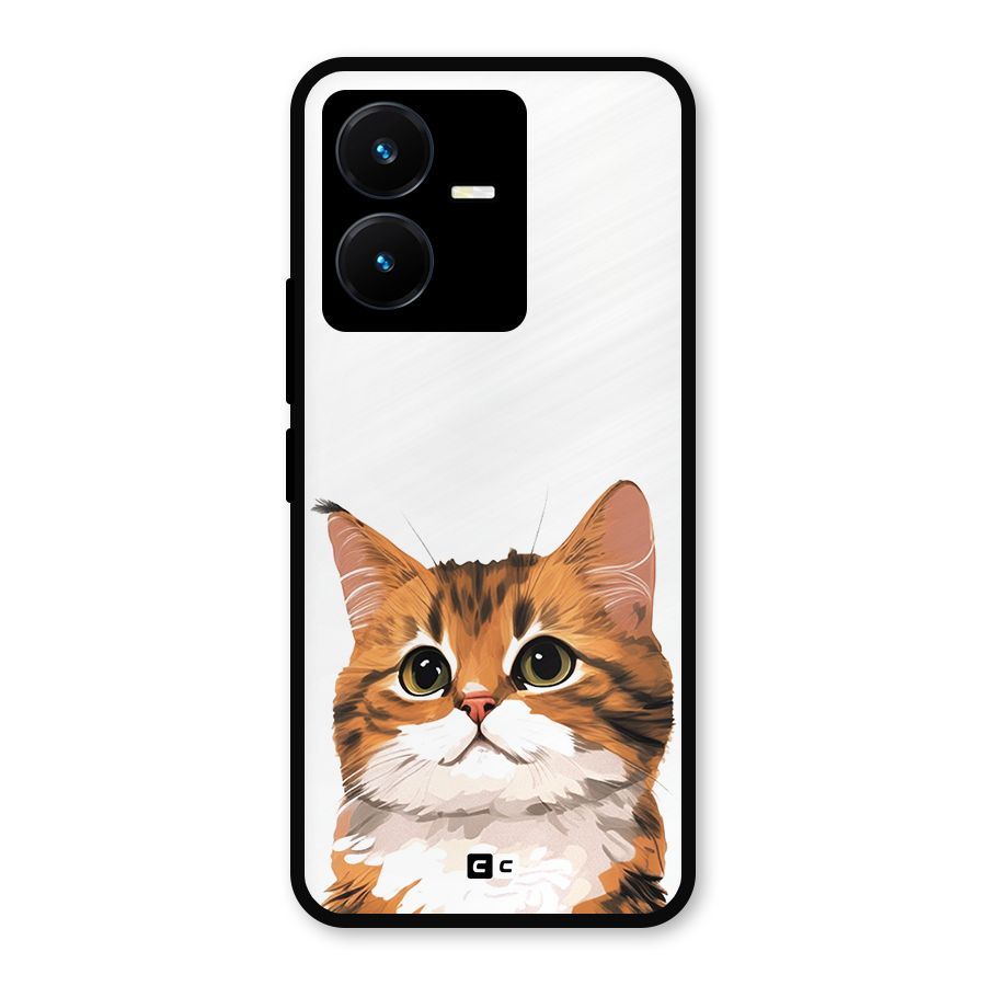 The Cute Cat Metal Back Case for Vivo Y22s