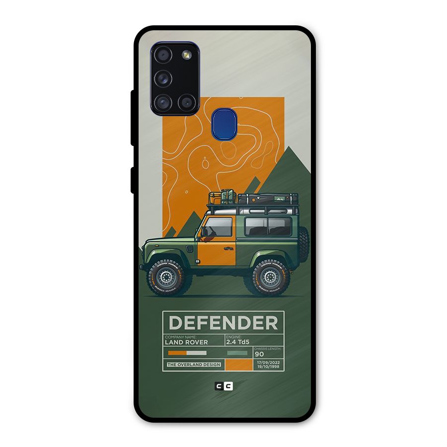 The Defence Car Metal Back Case for Galaxy A21s