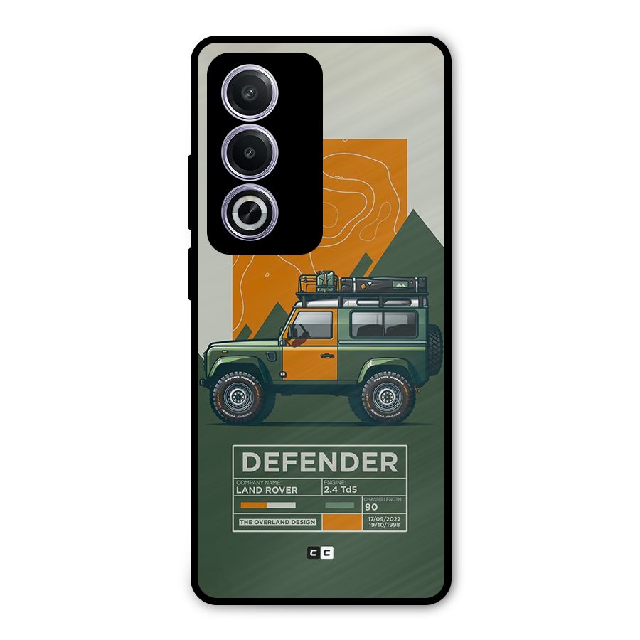 The Defence Car Metal Back Case for Oppo A3 Pro