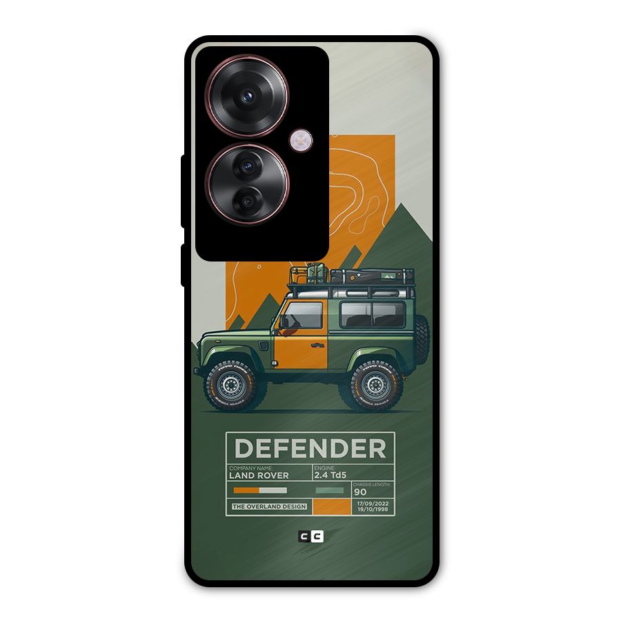 The Defence Car Metal Back Case for Oppo F25 Pro
