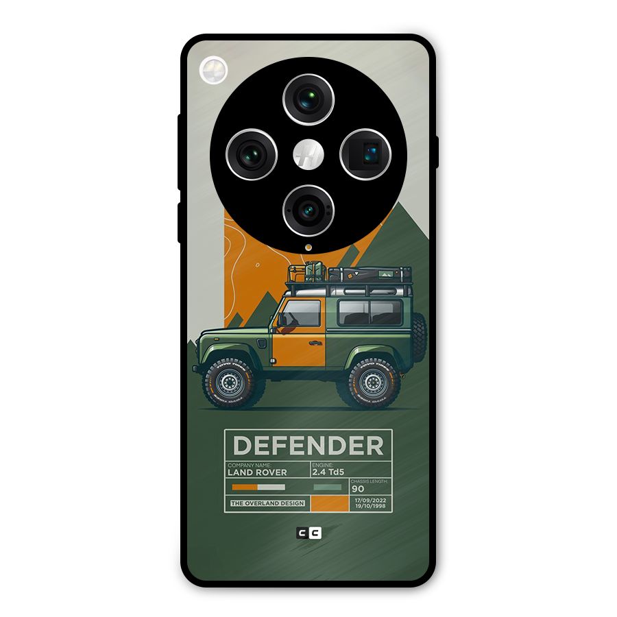 The Defence Car Metal Back Case for Oppo Find X8 Pro
