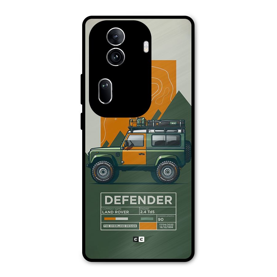 The Defence Car Metal Back Case for Oppo Reno11 Pro 5G