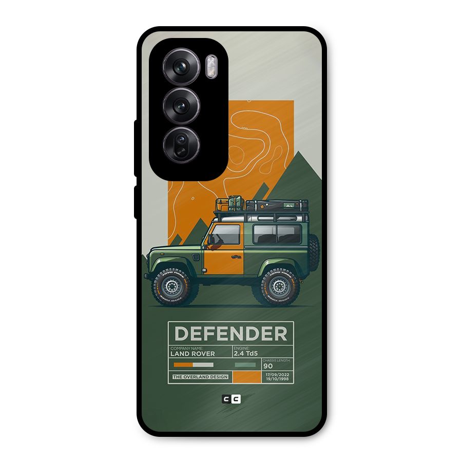 The Defence Car Metal Back Case for Oppo Reno12 Pro