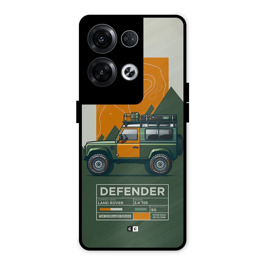 The Defence Car Metal Back Case for Oppo Reno8 Pro 5G