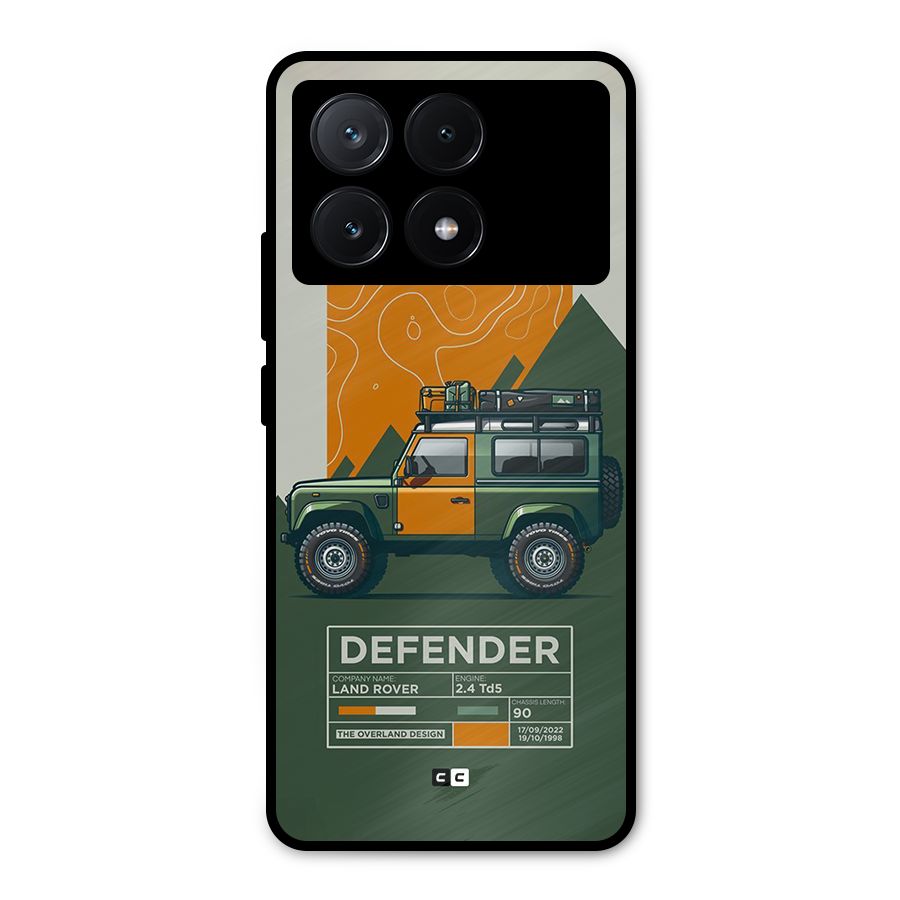 The Defence Car Metal Back Case for Poco X6 Pro