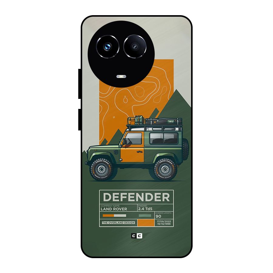 The Defence Car Metal Back Case for Realme Narzo 60X