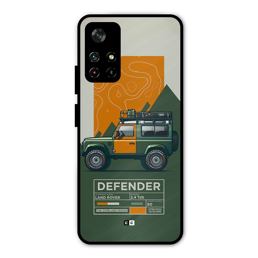 The Defence Car Metal Back Case for Redmi Note 11T 5G