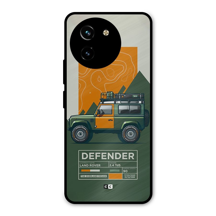 The Defence Car Metal Back Case for Vivo T3x