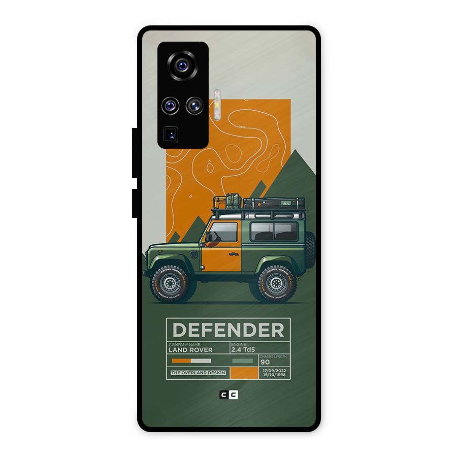 The Defence Car Metal Back Case for Vivo X50 Pro
