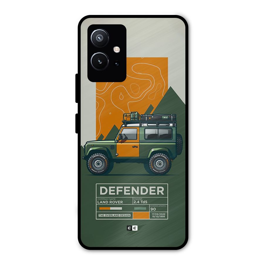 The Defence Car Metal Back Case for Vivo Y75 5G