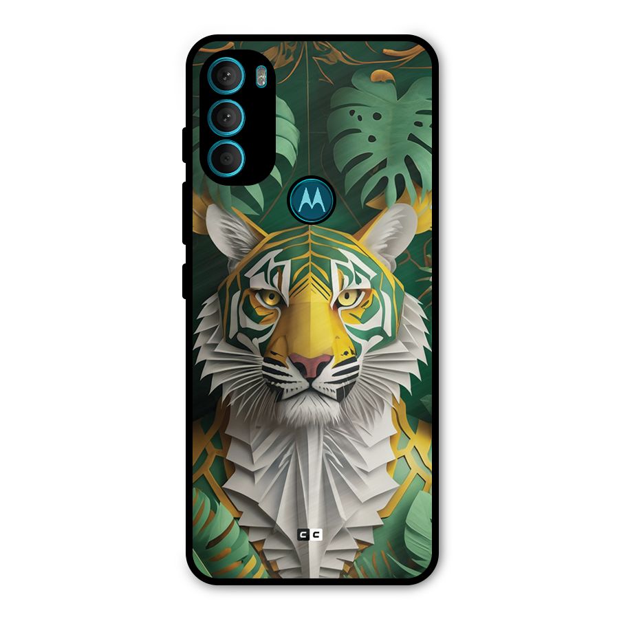 The Nature Tiger Metal Back Case for Moto G71 5G