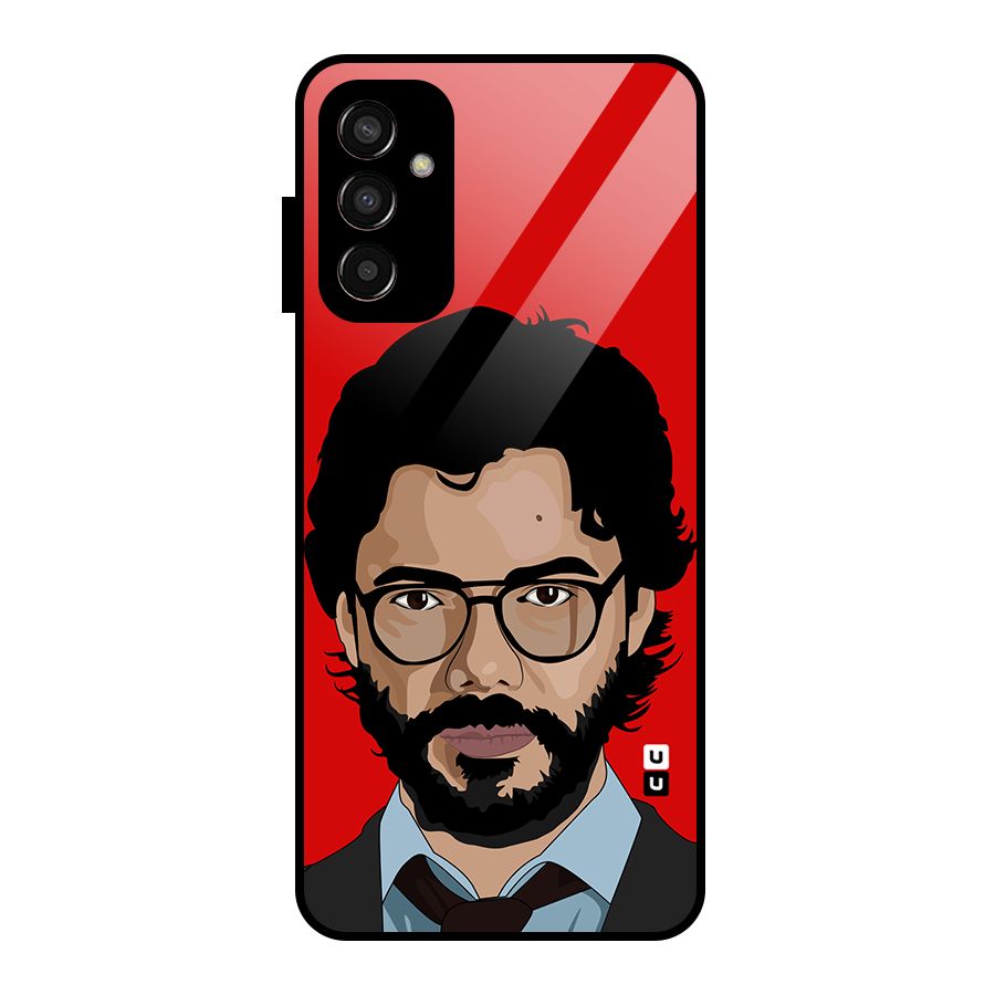 The Professor Illustration Art Glass Back Case for Galaxy F13