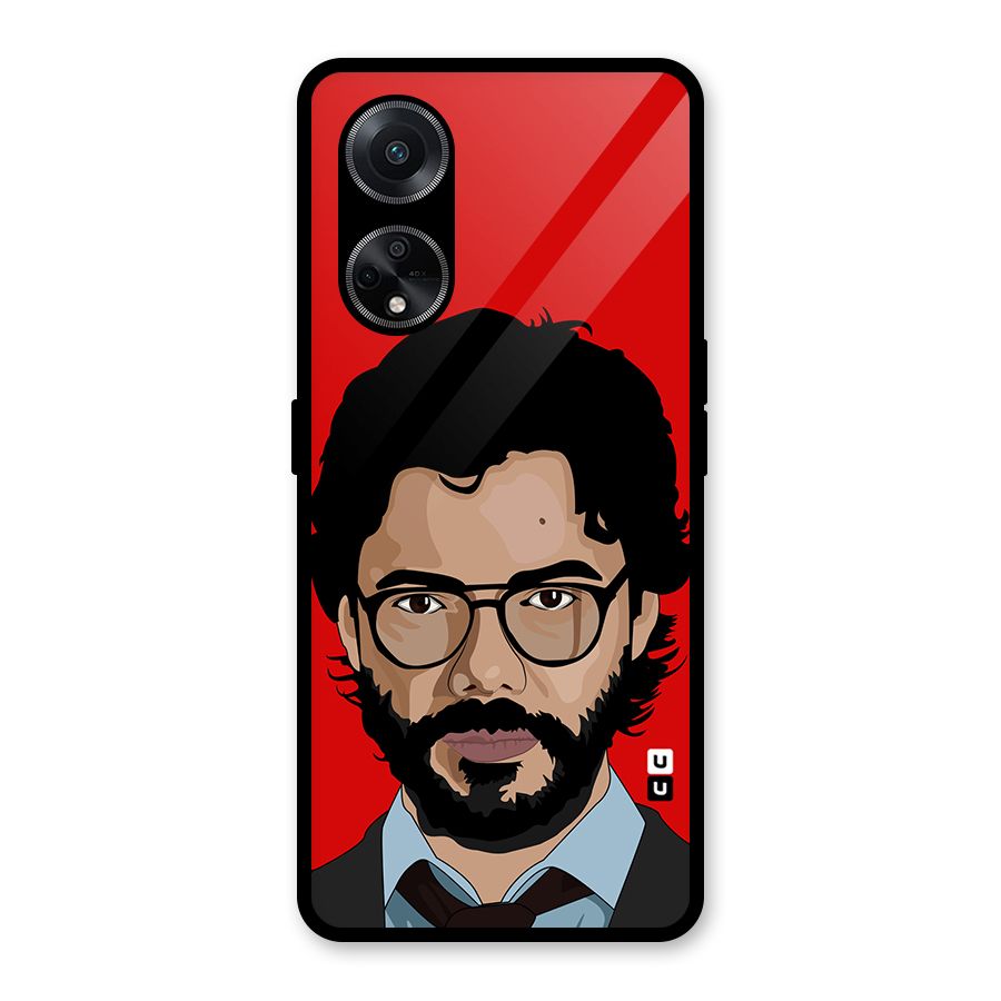 The Professor Illustration Art Glass Back Case for Oppo F23