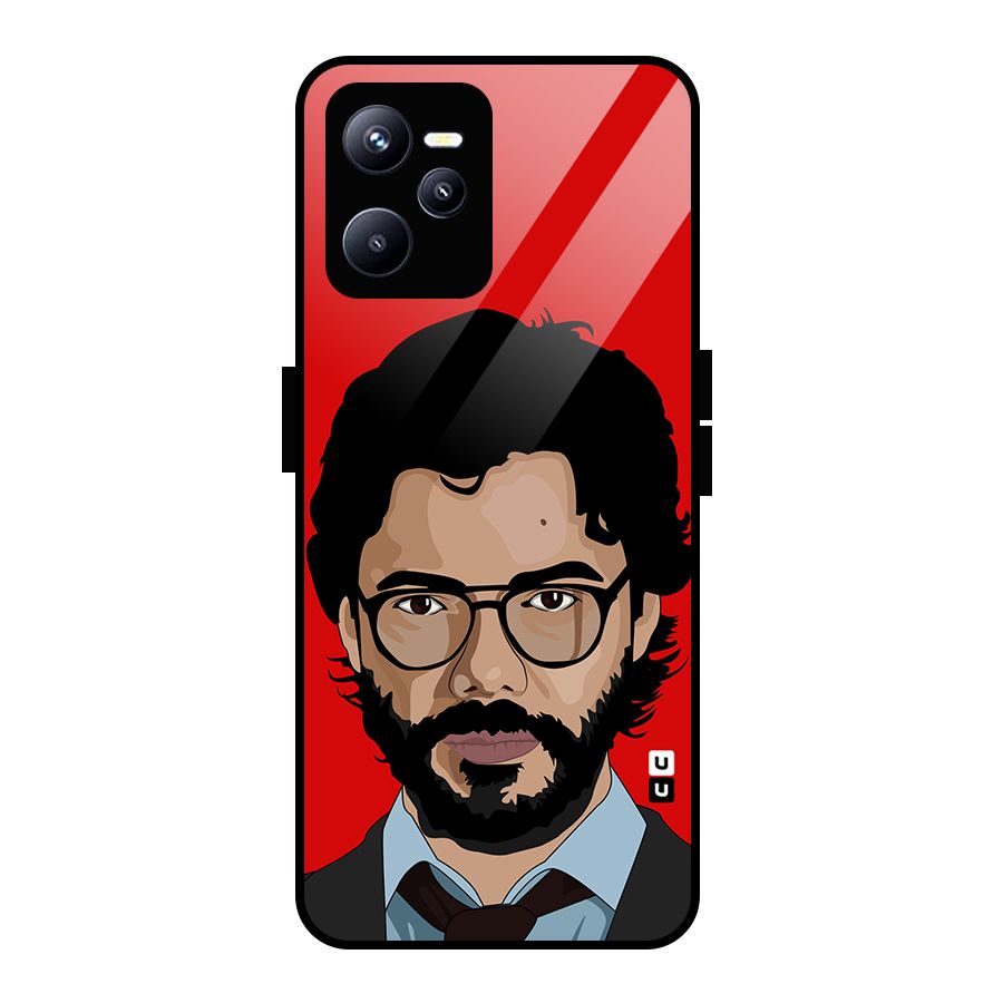 The Professor Illustration Art Glass Back Case for Realme C35