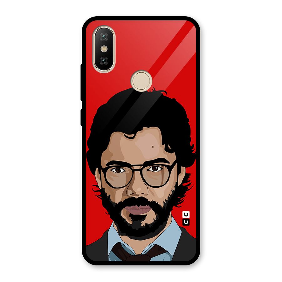 The Professor Illustration Art Glass Back Case for Redmi A2