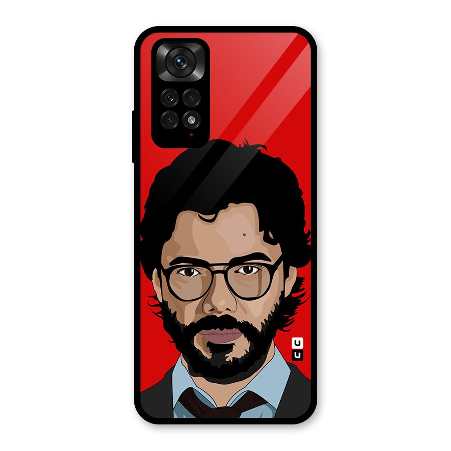 The Professor Illustration Art Glass Back Case for Redmi Note 11S