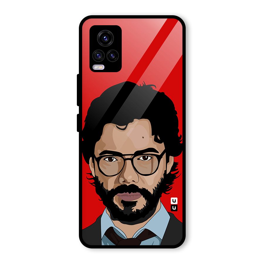 The Professor Illustration Art Glass Back Case for Vivo V20 2021