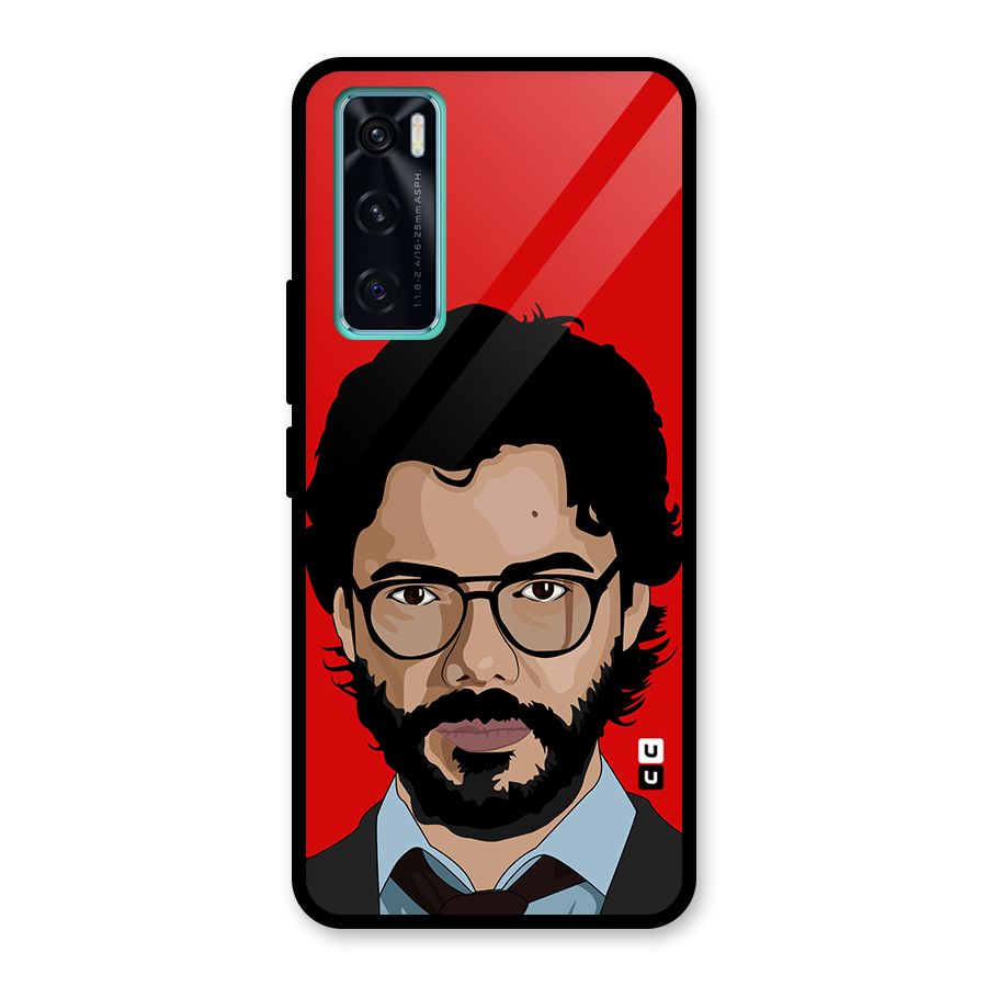 The Professor Illustration Art Glass Back Case for Vivo V20 SE