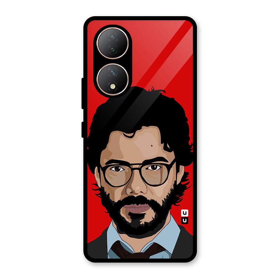 The Professor Illustration Art Glass Back Case for Vivo Y100A