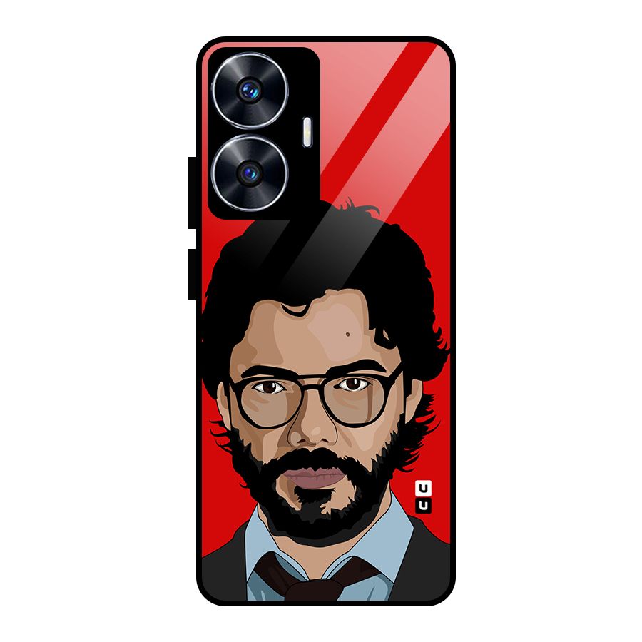 The Professor Illustration Art Glass Back Case for realme C55