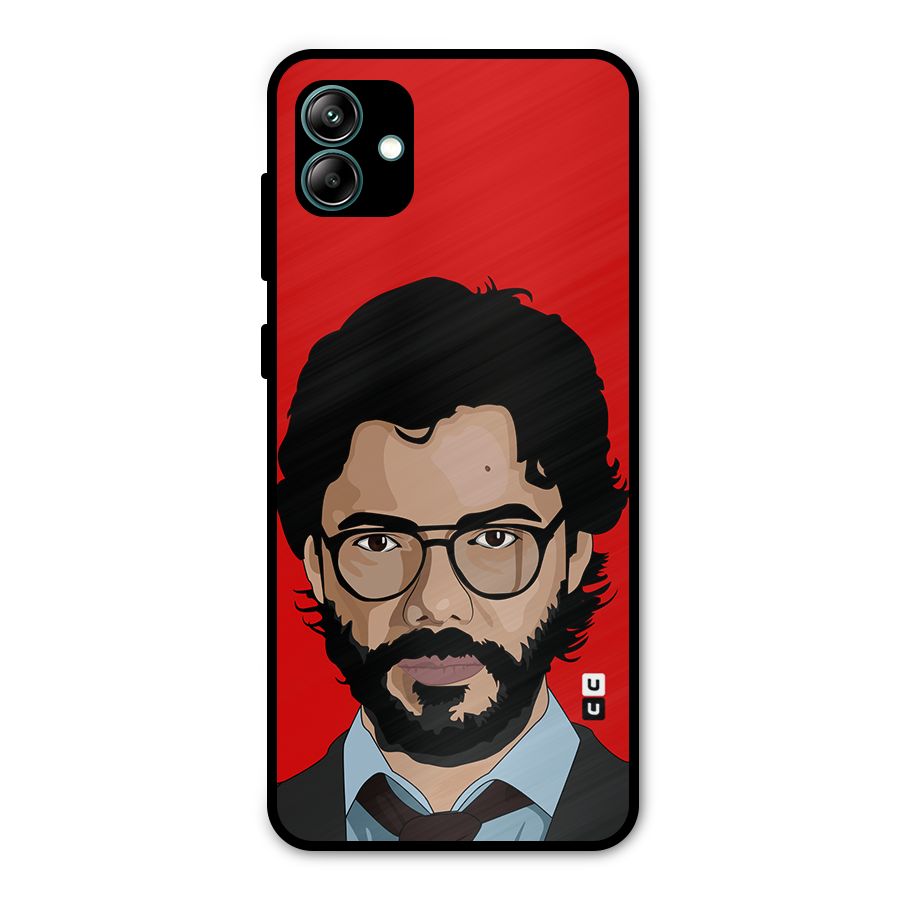 The Professor Illustration Art Metal Back Case for Galaxy A04