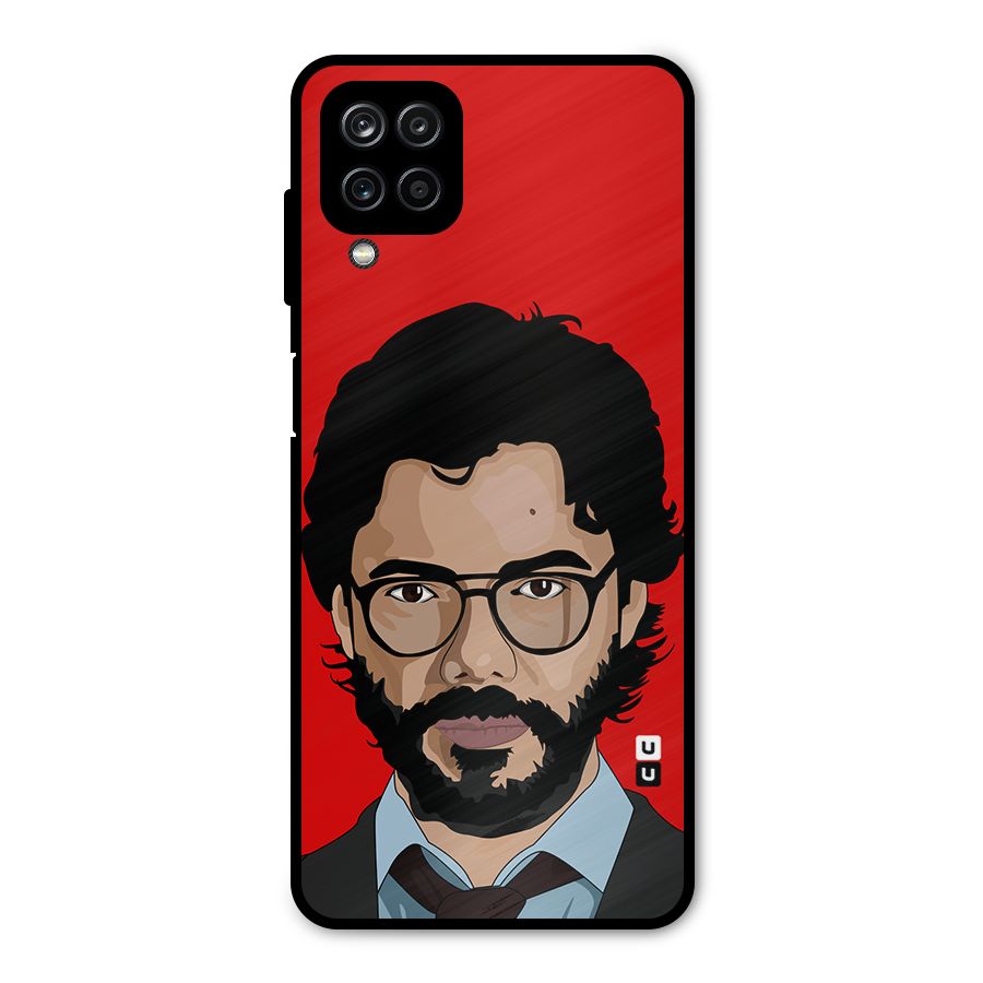 The Professor Illustration Art Metal Back Case for Galaxy A12