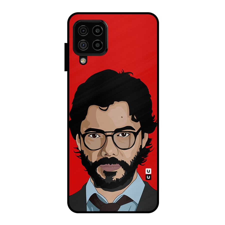 The Professor Illustration Art Metal Back Case for Galaxy A22 4G