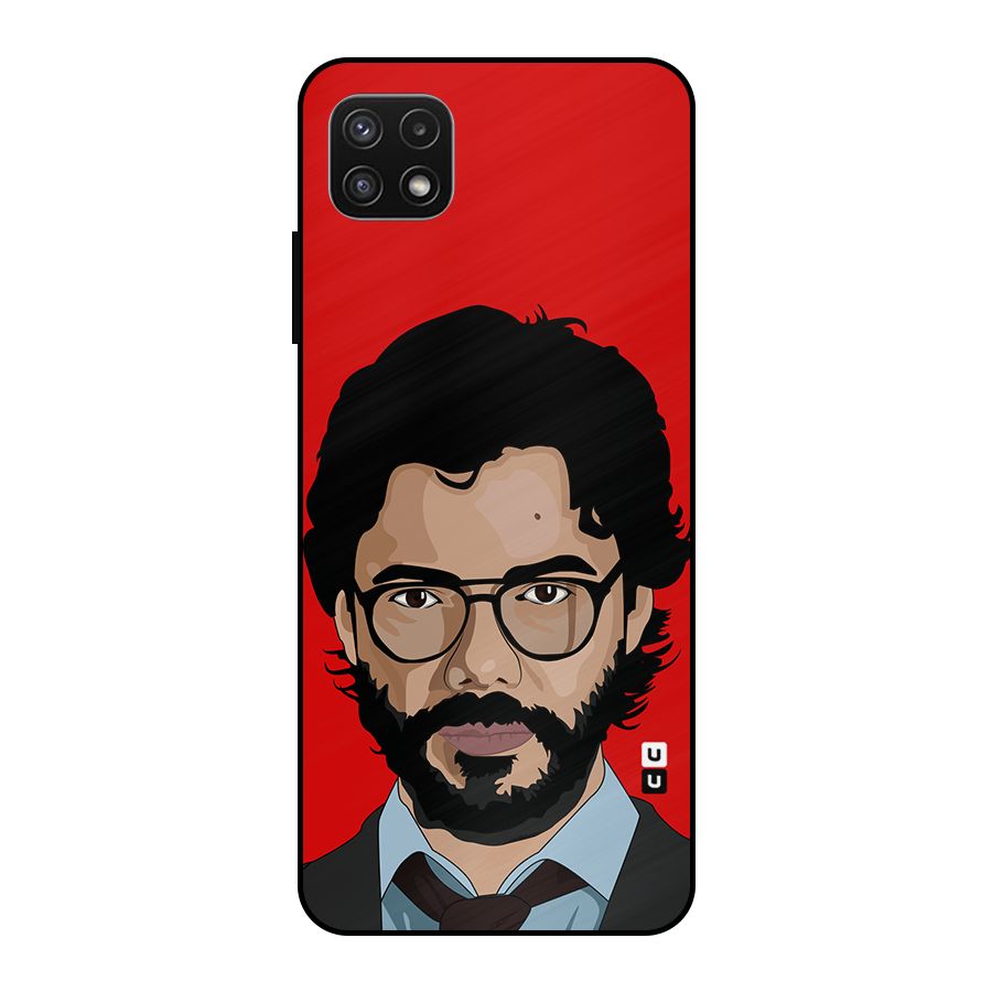 The Professor Illustration Art Metal Back Case for Galaxy A22 5G