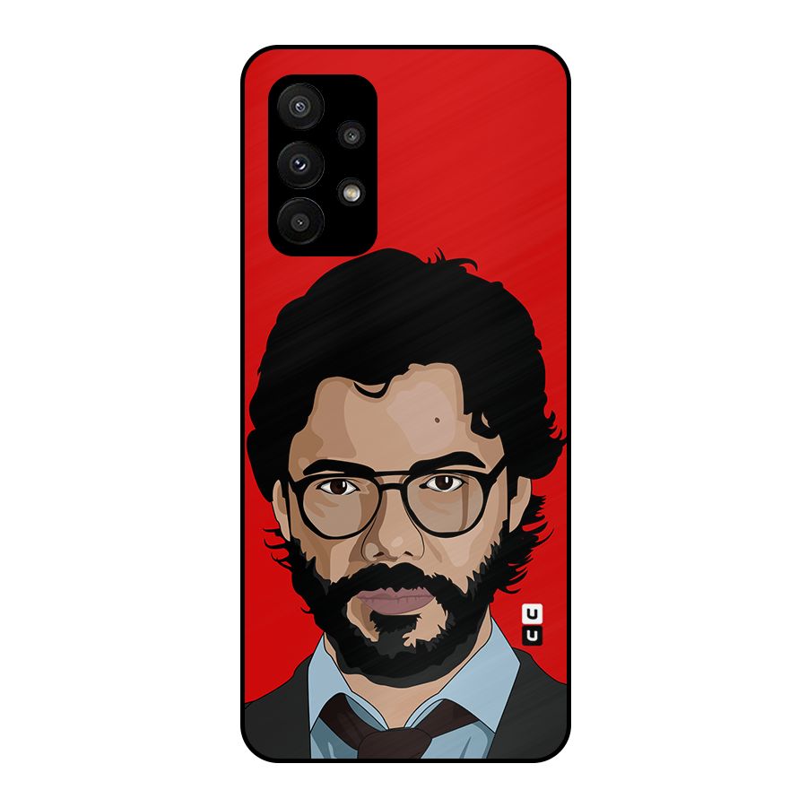 The Professor Illustration Art Metal Back Case for Galaxy A23