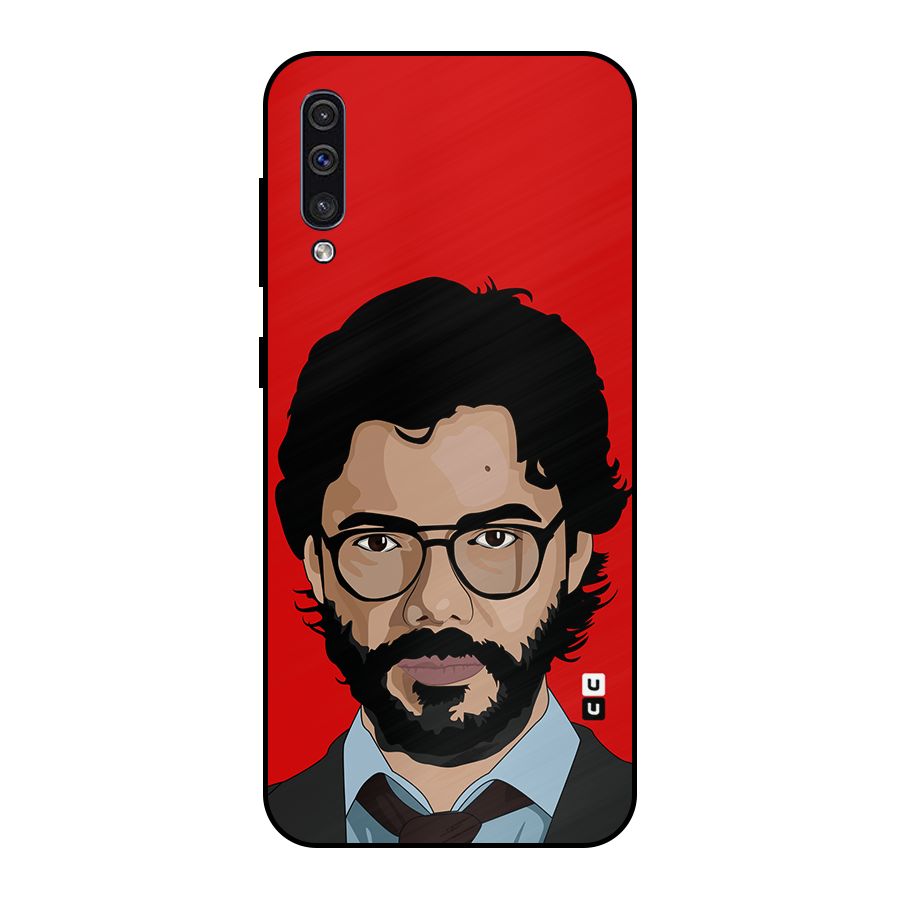 The Professor Illustration Art Metal Back Case for Galaxy A30s