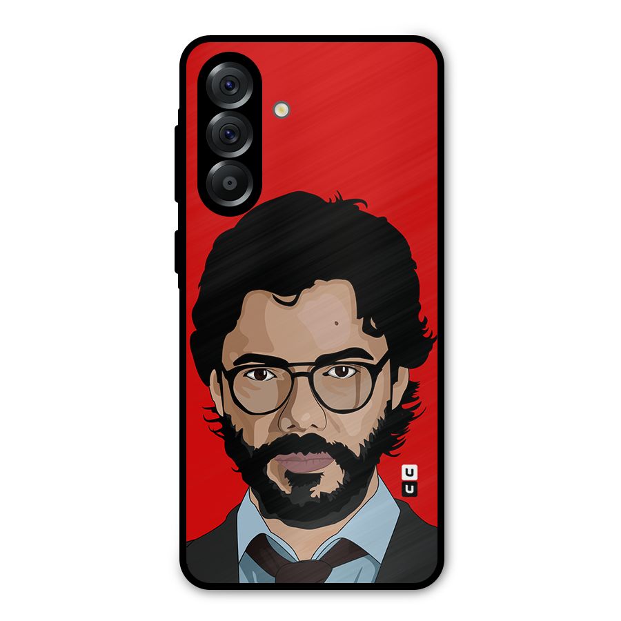The Professor Illustration Art Metal Back Case for Galaxy A36