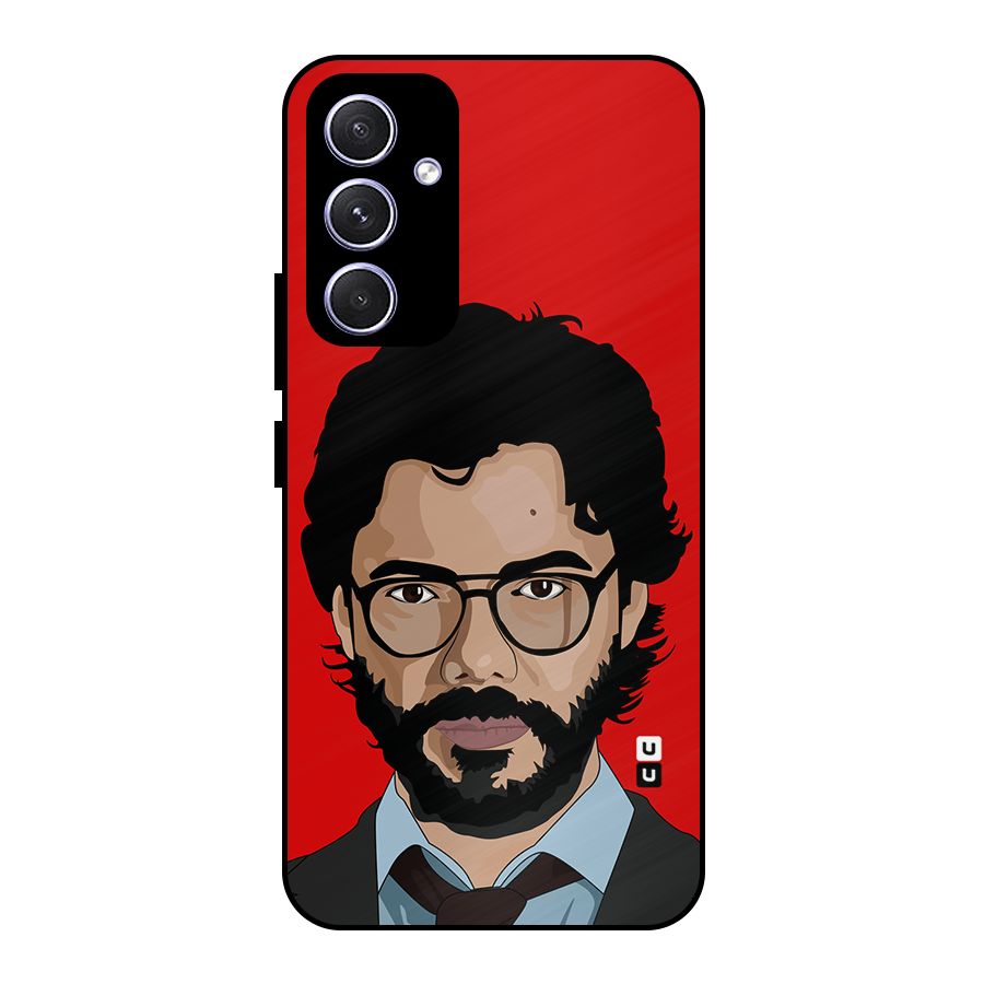 The Professor Illustration Art Metal Back Case for Galaxy A54