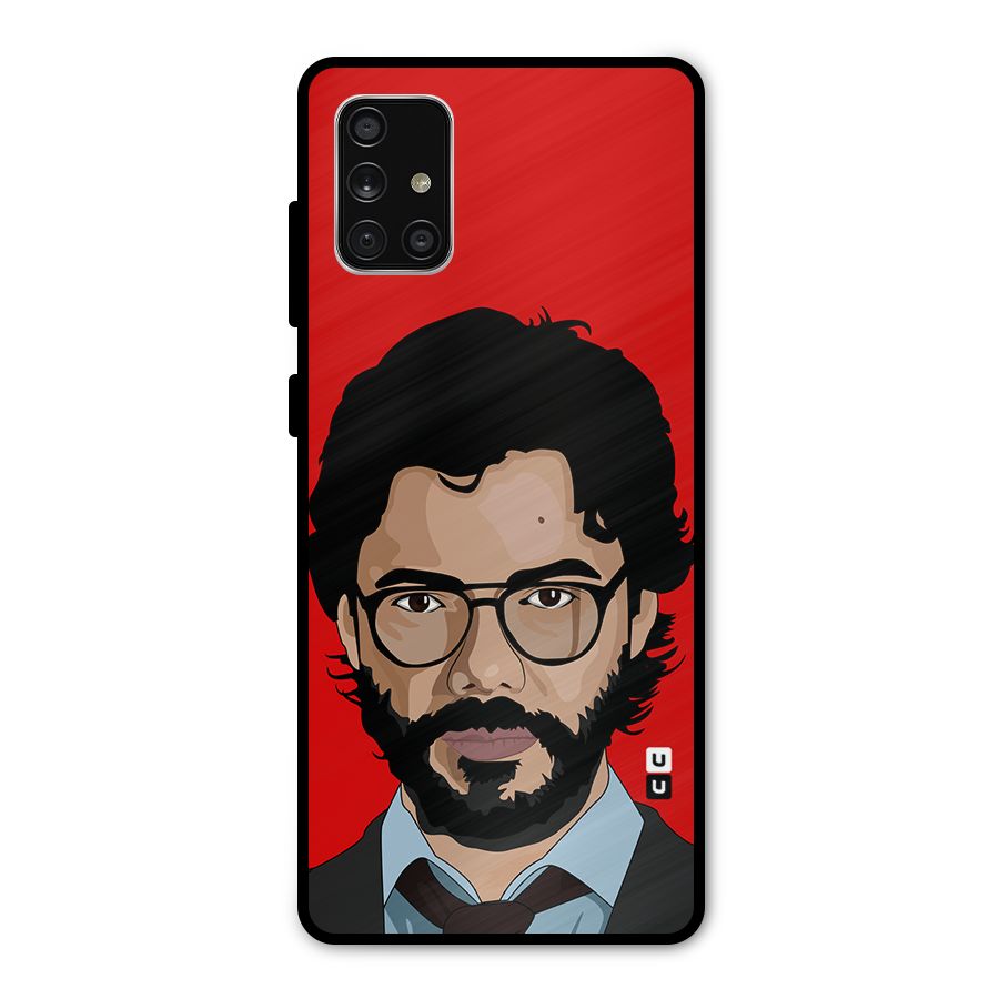 The Professor Illustration Art Metal Back Case for Galaxy A71
