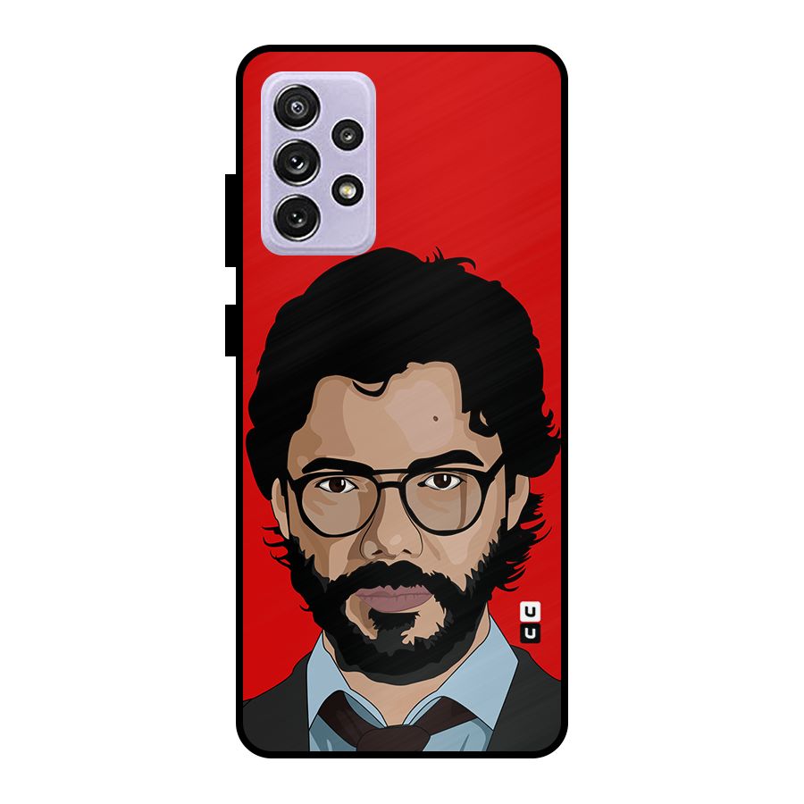 The Professor Illustration Art Metal Back Case for Galaxy A72