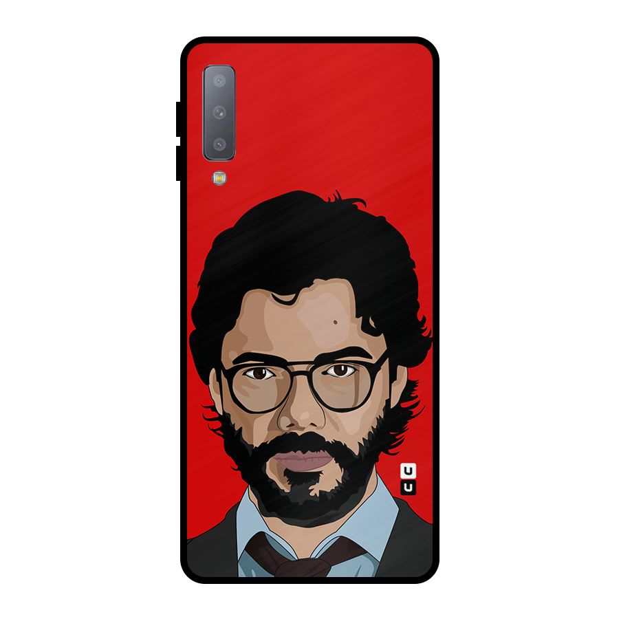 The Professor Illustration Art Metal Back Case for Galaxy A7 (2018)