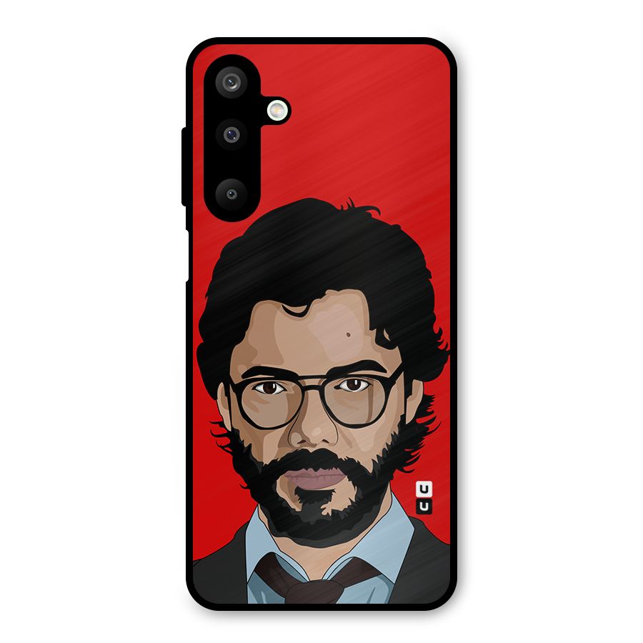 The Professor Illustration Art Metal Back Case for Galaxy M16