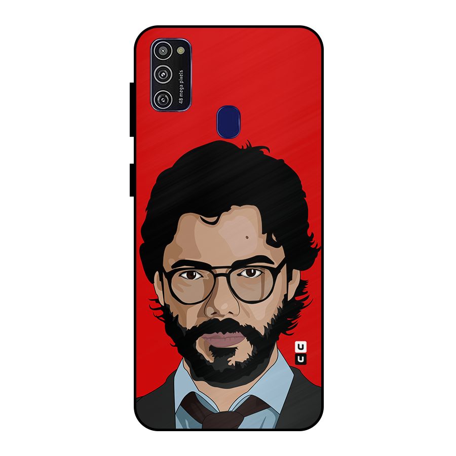 The Professor Illustration Art Metal Back Case for Galaxy M30s