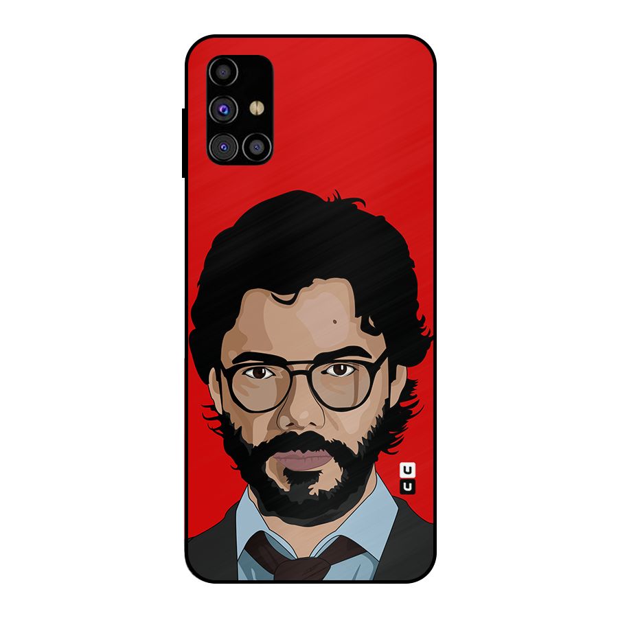 The Professor Illustration Art Metal Back Case for Galaxy M31s
