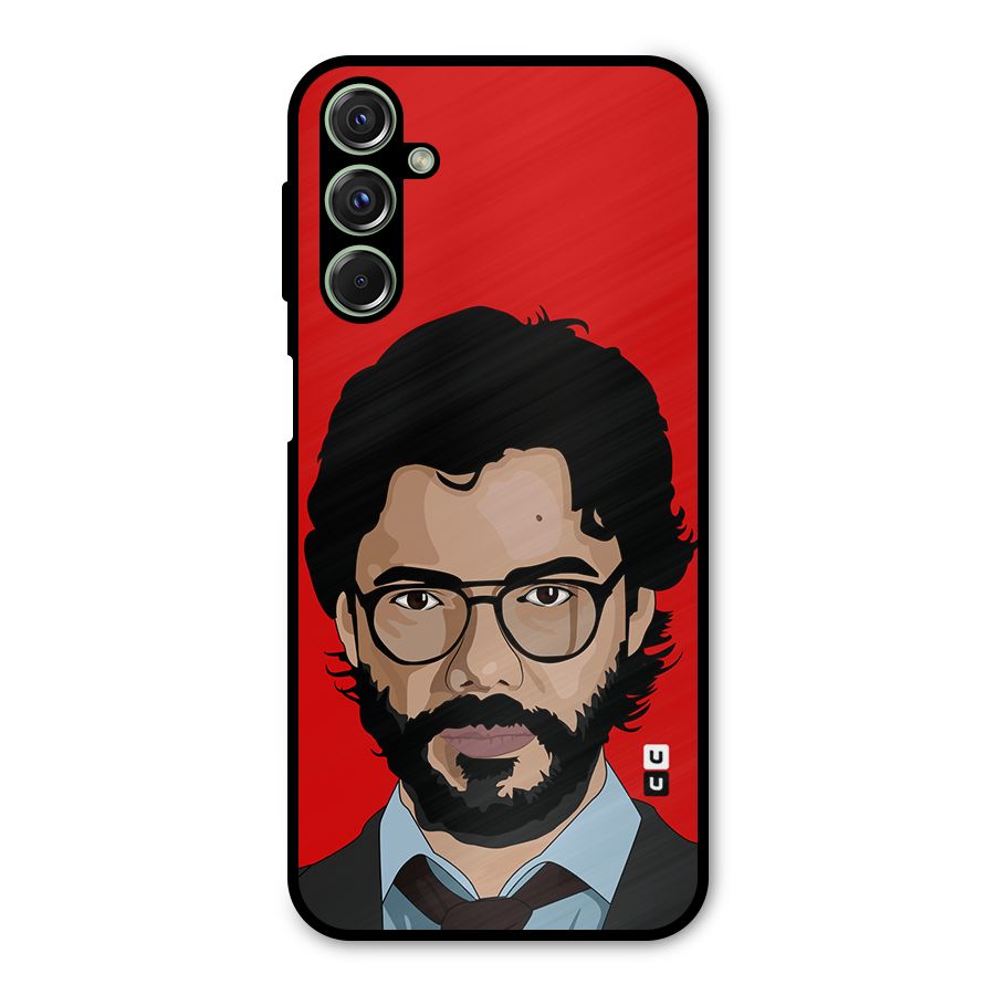 The Professor Illustration Art Metal Back Case for Galaxy M34