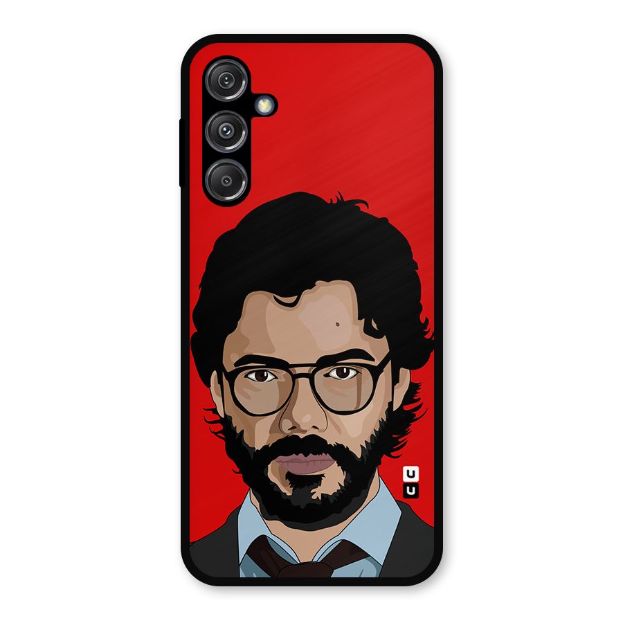 The Professor Illustration Art Metal Back Case for Galaxy M34 5G