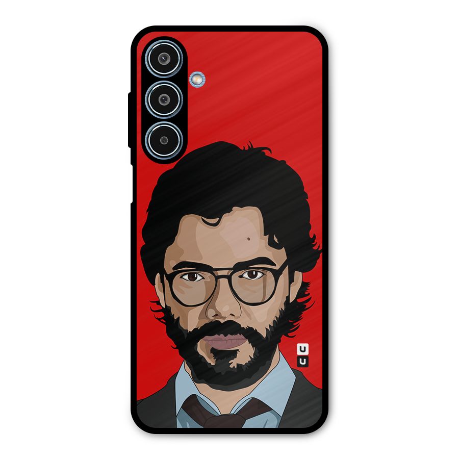 The Professor Illustration Art Metal Back Case for Galaxy M35
