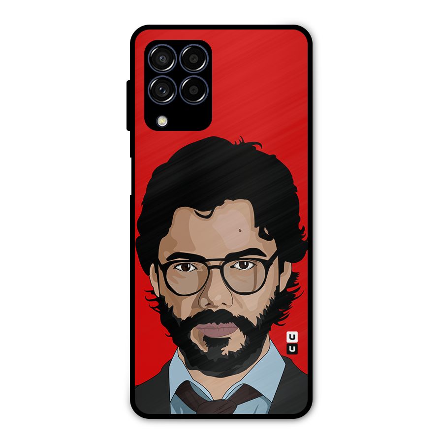 The Professor Illustration Art Metal Back Case for Galaxy M53 5G